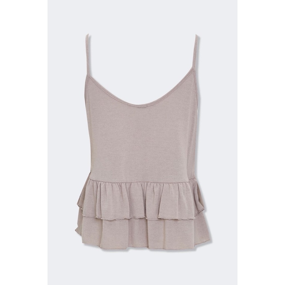 🍒*NWOT* Brown Tan Taupe Cropped Peplum Cami Top